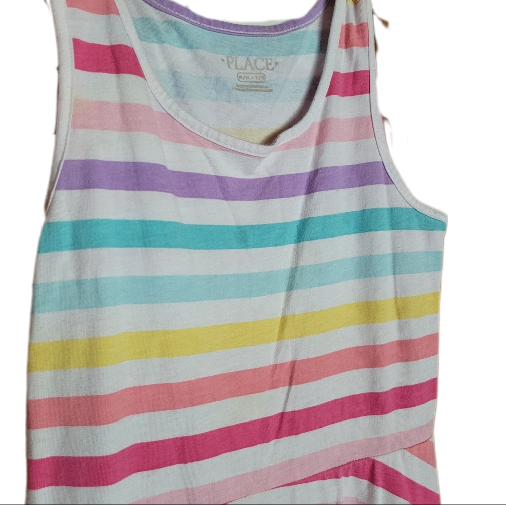 Girl's Dress Bundle (2) Size 7/8, The Children's Place Rainbow Stripes - Picture 3 of 7